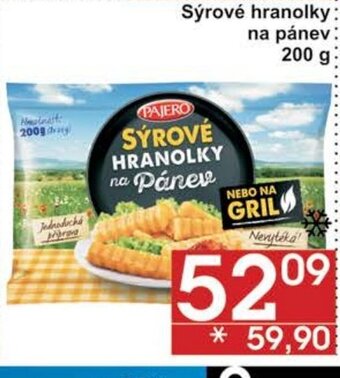 Jip Sýrové hranolky: na pánev: 200 g nabídka