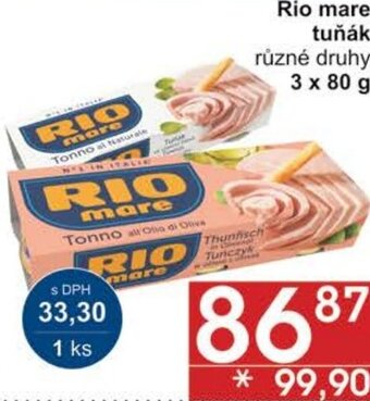 Jip Rio mare tuňák: různé druhy: 3 x 80 g nabídka
