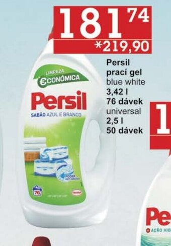 Jip Persil prací gel blue white 3,42 1 76 dávek universal 2,51 50 dávek nabídka