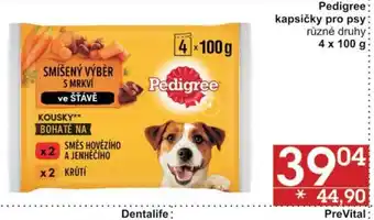Jip Pedigree: kapsičky pro psy: různé druhy 4 x 100 g: nabídka