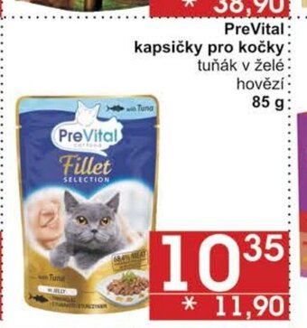 Jip PreVital: kapsičky pro kočky tuňák v želé: hovězí 85 g: nabídka