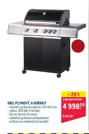 Makro GRIL PLYNOVÝ, 4 HOŘÁKY nabídka