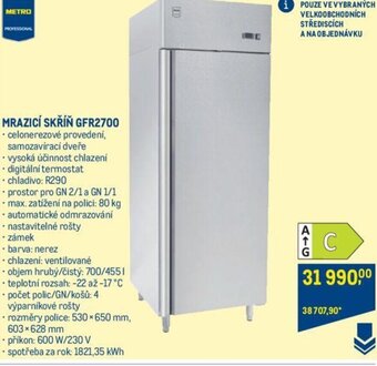 Makro MRAZICÍ SKŘÍŇ GFR2700 nabídka