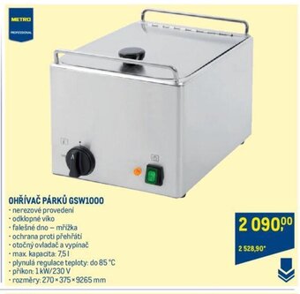 Makro OHŘÍVAČ PÁRKŮ GSW1000 nabídka