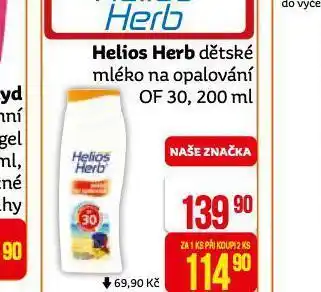 Teta Helios herb dětské mléko na opalování of30 nabídka
