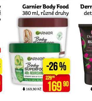Teta Garnier body food nabídka
