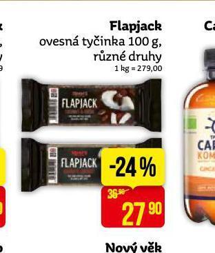 Teta Flapjack ovesná tyčinka nabídka