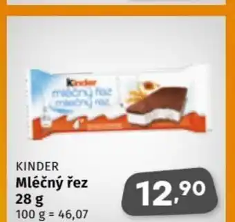 Coop KINDER Mléčný řez 28 g 100 g = 46,07 nabídka