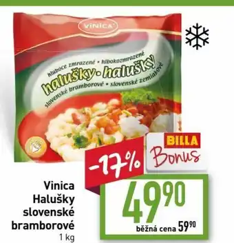 Billa Vinica Halušky slovenské bramborové nabídka