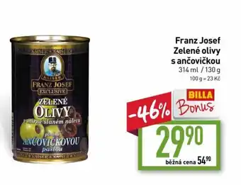 Billa FRANZ JOSEF ZELENÉ mirné slaném nálevu nabídka