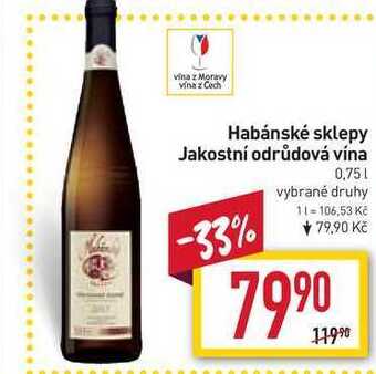 Billa Habánské sklepy jakostní odrůdová vína 0,75l nabídka