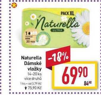 Billa Naturella dámské vložky 14-20 ks nabídka