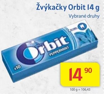 Žvýkačky Orbit 14 g