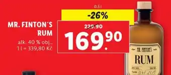 Lidl MR. FINTON'S RUM nabídka