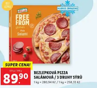BEZLEPKOVÁ PIZZA SALÁMOVÁ/3 DRUHY SÝRŮ