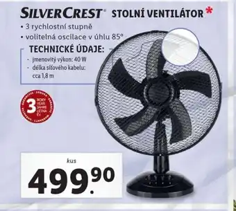Lidl SILVERCREST STOLNÍ VENTILÁTOR * nabídka