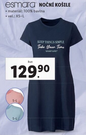 Lidl esmara NOČNÍ KOŠILE nabídka
