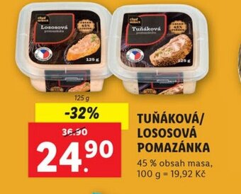 Lidl TUŇÁKOVÁ/ LOSOSOVÁ POMAZÁNKA nabídka