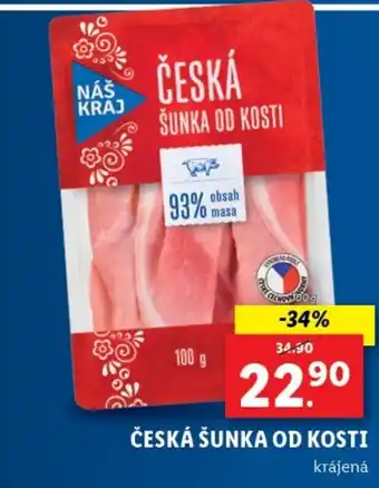 Lidl ČESKÁ ŠUNKA OD KOSTI krájená nabídka