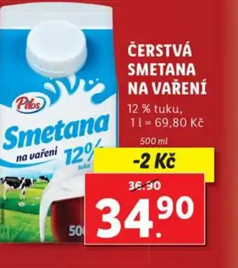 Lidl ČERSTVÁ SMETANA NA VAŘENÍ nabídka