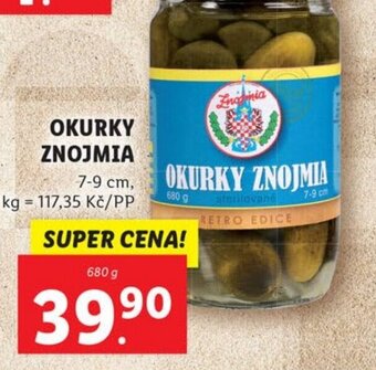 Lidl OKURKY ZNOJMIA nabídka