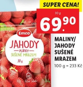 Lidl MALINY/ JAHODY SUŠENÉ MRAZEM nabídka