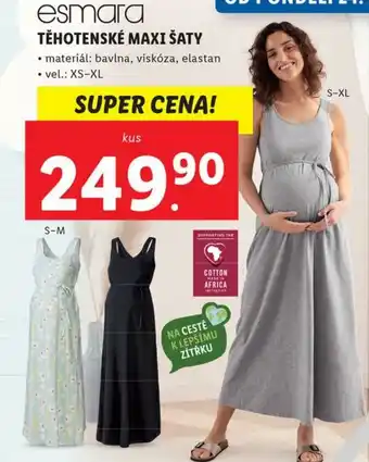 Lidl esmara TĚHOTENSKÉ MAXI ŠATY nabídka