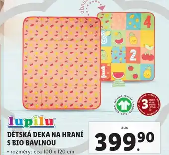 Lidl DĚTSKÁ DEKA NA HRANÍ S BIO BAVLNOU nabídka