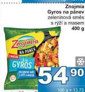 Jip Znojmia gyros na pánev zeleninová směs s rýží a masem 400 g nabídka