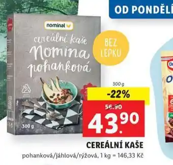Lidl Cereálnií kaše nabídka