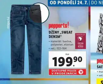 Lidl Dětské džíny sweat denim nabídka