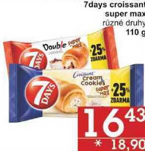 Jip 7days croissant super max různé druhy, 110 g nabídka