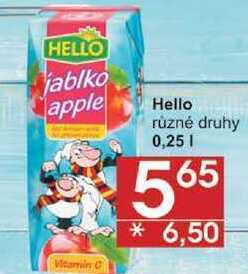 Jip Hello různé druhy, 0,25 l nabídka