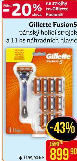 Teta Gillette fusion5 pánský holicí strojek a 11 ks náhradních hlavic nabídka