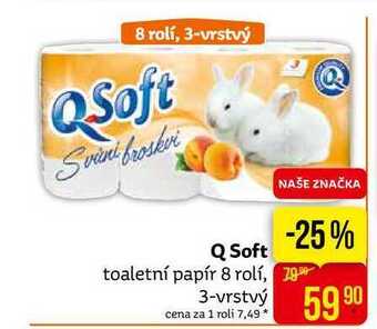 Teta Q soft toaletní papír 8 rolí, 3-vrstvý nabídka