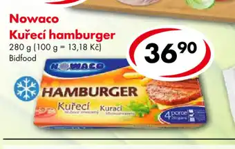 Nowaco Kuřecí hamburger 280 g (100 g = 13,18 Kč) Bidfood