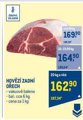 Makro Hovězí zadní ořech 1 kg nabídka