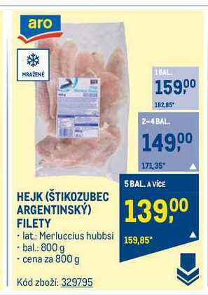 Makro Aro hejk (štikozubec argentinský) filety 800 g nabídka