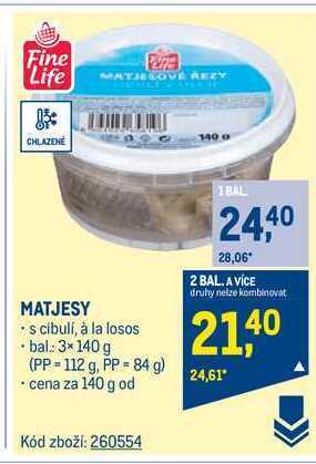 Makro Fine life matjesy 140 g nabídka