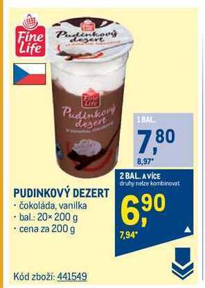 Makro Fine life pudinkový dezert 200 g nabídka