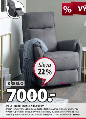 JYSK POLOHOVACÍ KŘESLO ABILDSKOV nabídka