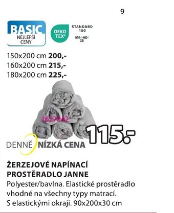 JYSK ŽERZEJOVÉ NAPÍNACÍ PROSTĚRADLO JANNE nabídka
