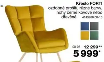 Sconto Křeslo FORTI ozdobné prošití, různé barvy, nohy černé kovové nebo dřevěné 4143988.00-15 nabídka