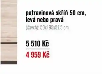 potravinová skříň 50 cm, levá nebo pravá