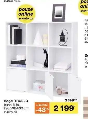 Sconto Regál TROLLO barva bílá, š98/v98/h30 cm 4142224.00 nabídka