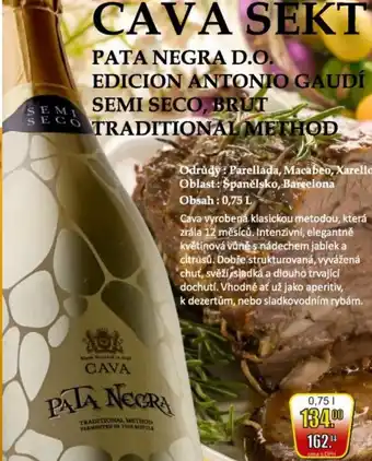 Adam PATA NEGRA D.O. EDICION ANTONIO GAUDÍ SEMI SECO, BRUT SECO TRADITIONAL METHOD nabídka