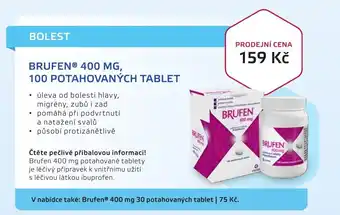 Lékárna AGEL BRUFEN® 400 MG, 100 POTAHOVANÝCH TABLET nabídka