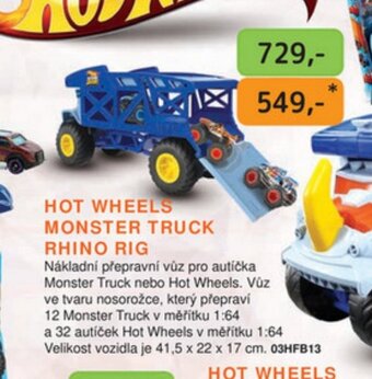 Dráčik HOT WHEELS MONSTER TRUCK RHINO RIG nabídka