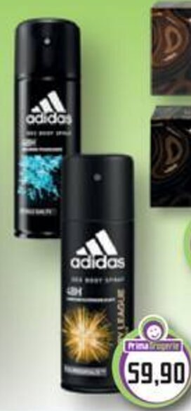 Prima Drogerie ADIDAS deo 150ml, AXE mýdlo 100g, DENIM sprch.gel 400ml nabídka