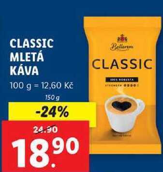 Lidl Classic mletá káva, 150 g nabídka